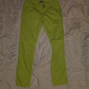 Almost famous lime green skinny jeans
